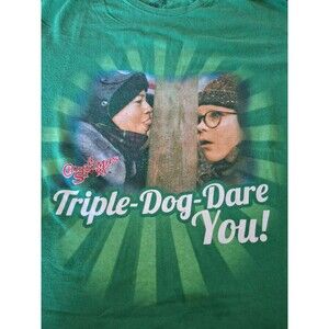 A Christmas Story Licensed‎ Triple Dog Dare You T Shirt Size Large Green
